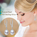 Latest Design of Natural Freshwater Pearl Earrings 8-9mm Drop High Quality Classic Pearl Earring